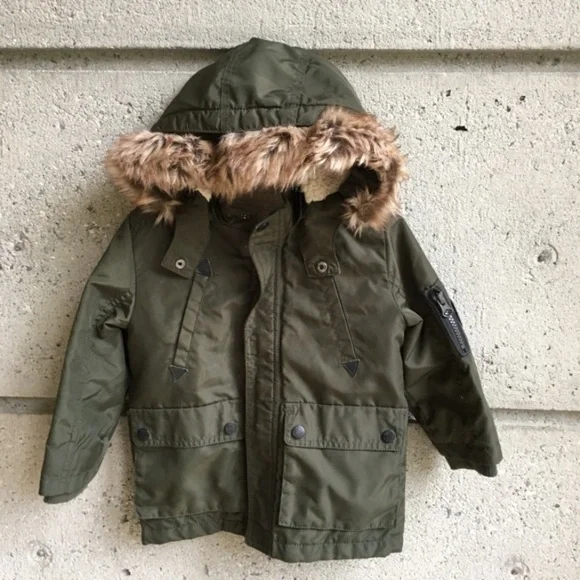 ❄️ 1.5-2.5y H&M Kids Army Green Winter Jacket - Picture 11 of 11